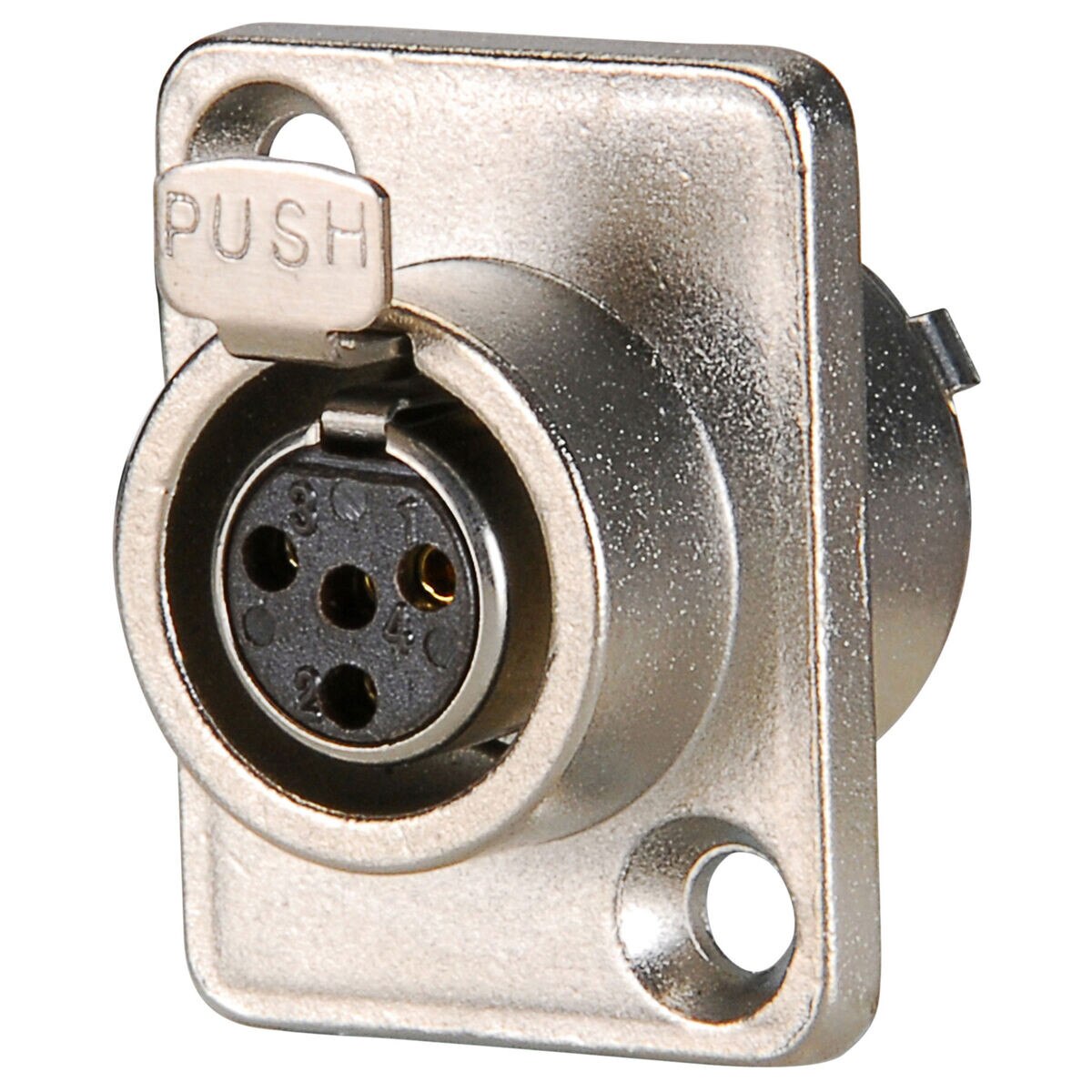 Amphenol AG4FCRV "D" Flange Panel Mount Mini XLR Female Connector